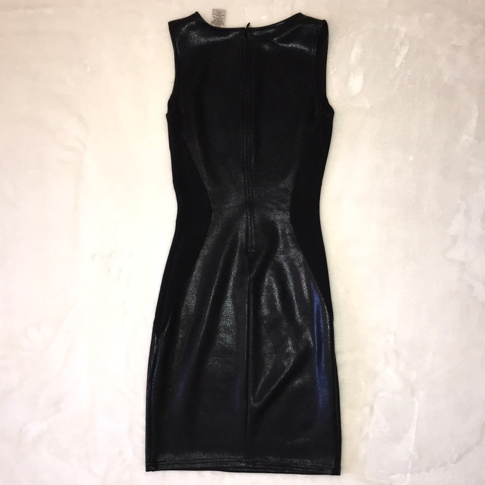 Black leather BAR lll dress